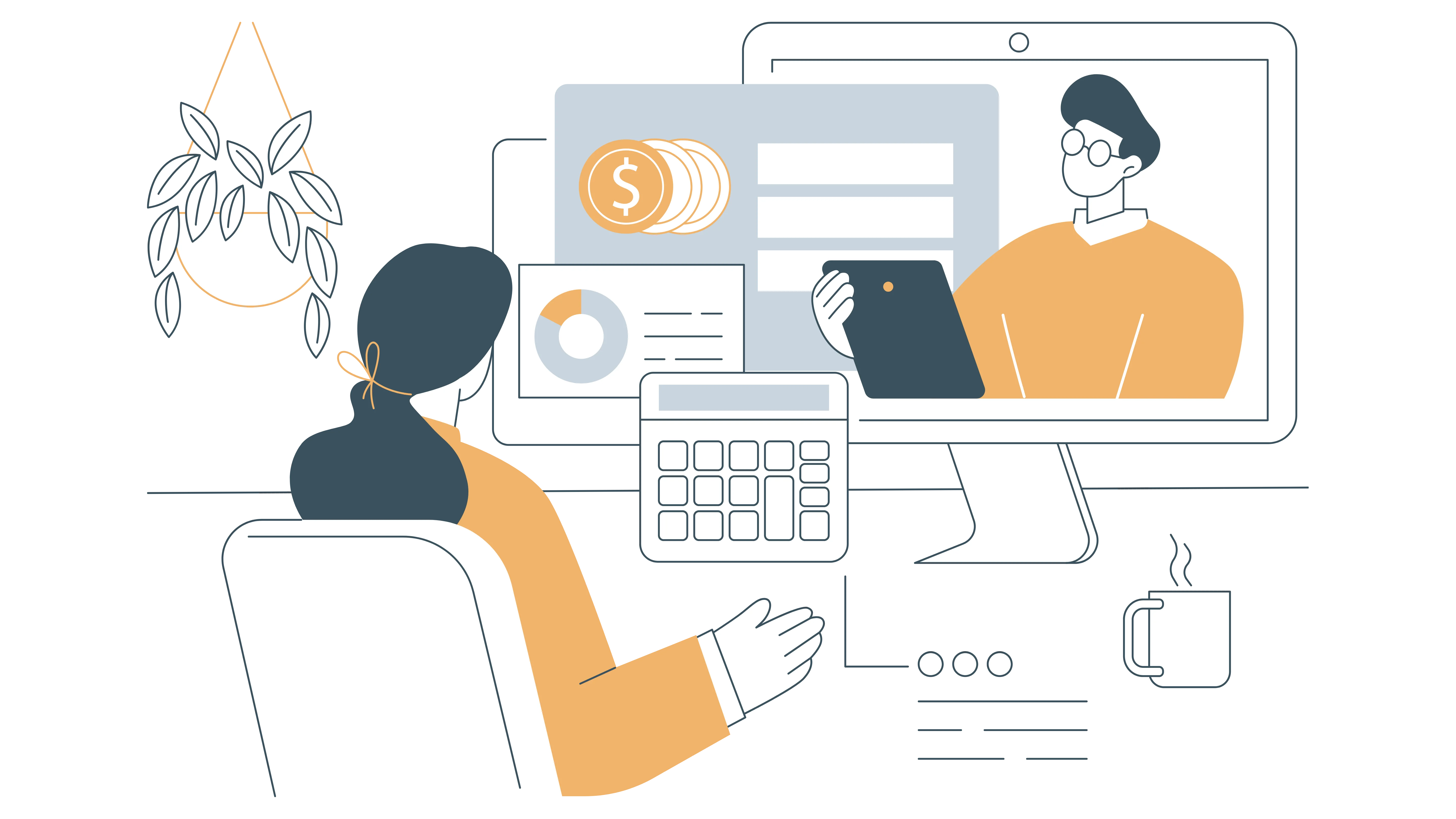 Accountant and Bookkeeper illustration
